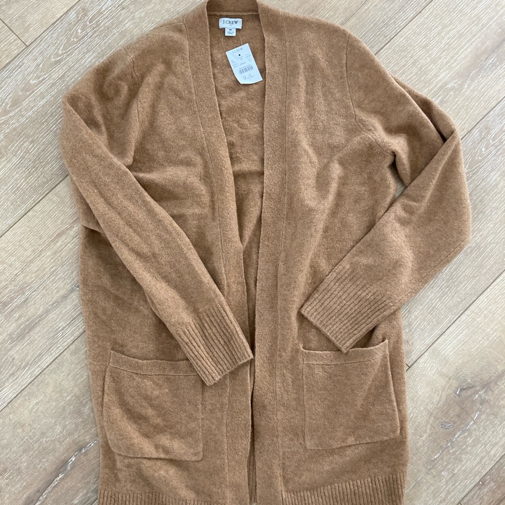 J.crew open cardigan camel Medium